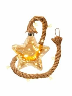 Bestpreis 🧨 Home & Living AMARE 18 Cm LED Stern Beleuchtet Am Seil NICHT ERFORDERLICH In Bernstein Günstig Kaufen 🎁