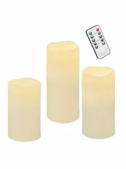 Bestpreis 🥰 Dekoration AMARE 3er Set LED Kerzen BATTERIEBETRIEBEN In Elfenbein Günstig Kaufen ⭐ -Günstige samare Geschäft amare 3er set led kerzen batteriebetrieben in elfenbein 9