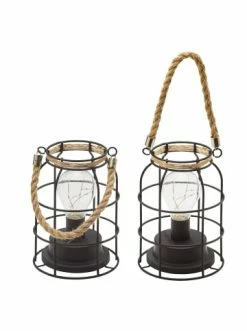 Besorgen ❤️ Home & Living AMARE Dekolampen 2er Set Im Industrie-Look Rund/rund KABELLOS In Schwarz Günstig Kaufen 🔔