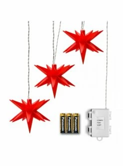 Blitzangebot 👏 Home & Living AMARE LED 3er Sternenkette NICHT NETZSTROMBETRIEBEN In Rot Günstig Kaufen 🛒