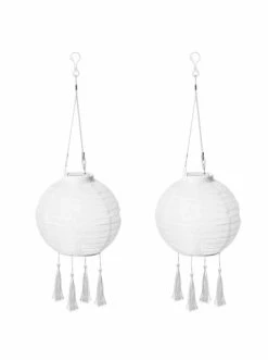 Am billigsten 😍 Home & Living AMARE LED Lampion 2er-Set Solar Quaste Lampenkette SOLARBETRIEBEN In Weiß Günstig Kaufen 👏