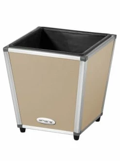 Schlussverkauf ✨ Garten & Balkon AMARE Lederoptik Pflanzgefäß In Beige Günstig Kaufen 🎉