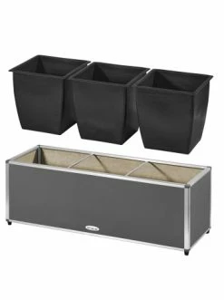 Billig ✨ Garten & Balkon AMARE Lederoptik Pflanzgefäß In Grau Günstig Kaufen 👍 -Günstige samare Geschäft amare lederoptik pflanzgefass in grau 2