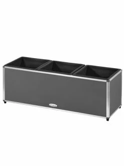 Billig ✨ Garten & Balkon AMARE Lederoptik Pflanzgefäß In Grau Günstig Kaufen 👍