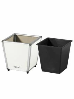 Budget 🎉 Garten & Balkon AMARE Lederoptik Pflanzgefäß In Weiß Günstig Kaufen 🤩 -Günstige samare Geschäft amare lederoptik pflanzgefass in weiss 2