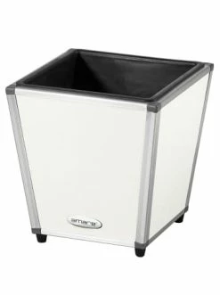 Budget 🎉 Garten & Balkon AMARE Lederoptik Pflanzgefäß In Weiß Günstig Kaufen 🤩