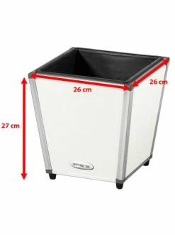 Budget 🎉 Garten & Balkon AMARE Lederoptik Pflanzgefäß In Weiß Günstig Kaufen 🤩 -Günstige samare Geschäft amare lederoptik pflanzgefass in weiss 3