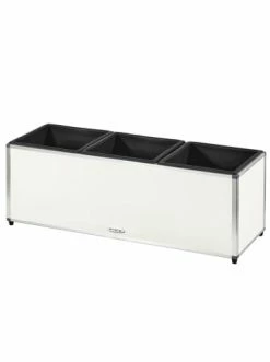 Großhandel 😉 Garten & Balkon AMARE Lederoptik Pflanzgefäß In Weiß Günstig Kaufen ✨