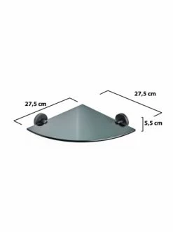 Coupon 🌟 Bad AMARE Luxus Eck-Regal Glasablage In Schwarz Günstig Kaufen 🎉 -Günstige samare Geschäft amare luxus eck regal glasablage in schwarz 2