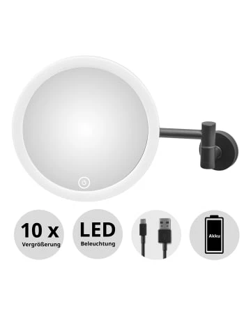 Bester Verkauf ✨ Bad AMARE Luxus LED Schminkspiegel Mit Wandhalterung NICHT NETZSTROMBETRIEBEN In Schwarz Günstig Kaufen 😉 2 Bester Verkauf ✨ Bad AMARE Luxus LED Schminkspiegel Mit Wandhalterung NICHT NETZSTROMBETRIEBEN In Schwarz Günstig Kaufen 😉 – Bild 2