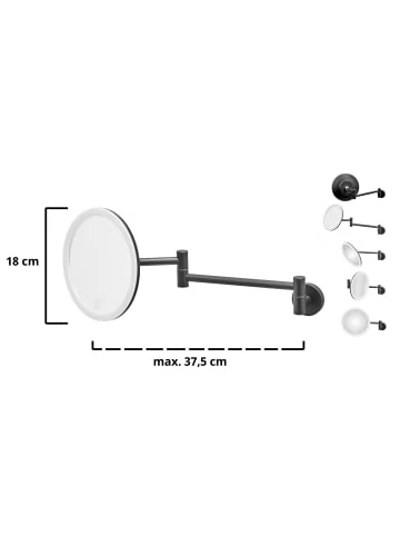 Bester Verkauf ✨ Bad AMARE Luxus LED Schminkspiegel Mit Wandhalterung NICHT NETZSTROMBETRIEBEN In Schwarz Günstig Kaufen 😉 5 Bester Verkauf ✨ Bad AMARE Luxus LED Schminkspiegel Mit Wandhalterung NICHT NETZSTROMBETRIEBEN In Schwarz Günstig Kaufen 😉 – Bild 5