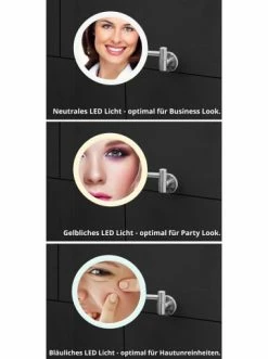 Auslauf 🔔 Bad AMARE Luxus LED Schminkspiegel Mit Wandhalterung NICHT NETZSTROMBETRIEBEN In Weiß Günstig Kaufen 🧨 -Günstige samare Geschäft amare luxus led schminkspiegel mit wandhalterung nicht netzstrombetrieben in weiss 3