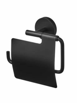 Schlussverkauf 🎁 Bad AMARE Luxus WC-Rollenhalter Mit Deckel In Schwarz Günstig Kaufen ❤️