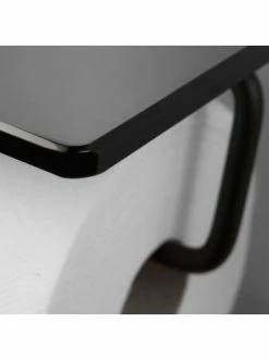 Auslauf 🥰 Bad AMARE Luxus WC-Rollenhalter Mit Glasablage In Schwarz Günstig Kaufen 🎁 -Günstige samare Geschäft amare luxus wc rollenhalter mit glasablage in schwarz 2