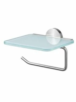 Billig 🔔 Bad AMARE Luxus WC-Rollenhalter Mit Glasablage In Silber Günstig Kaufen 😀