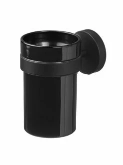 Budget 🌟 Bad AMARE Luxus Zahnputzbecher Mit Wandhalter In Schwarz Günstig Kaufen 🎁