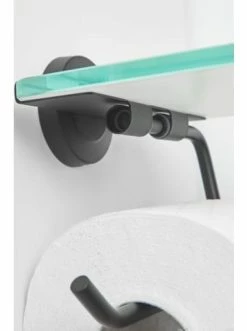 Billig 🥰 Bad AMARE Papierrollenhalter Mit Glasablage Aus Edelstahl In Schwarz Günstig Kaufen ✔️ -Günstige samare Geschäft amare papierrollenhalter mit glasablage aus edelstahl in schwarz 3