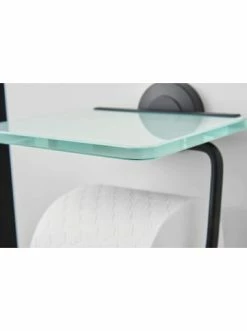 Billig 🥰 Bad AMARE Papierrollenhalter Mit Glasablage Aus Edelstahl In Schwarz Günstig Kaufen ✔️ -Günstige samare Geschäft amare papierrollenhalter mit glasablage aus edelstahl in schwarz 4