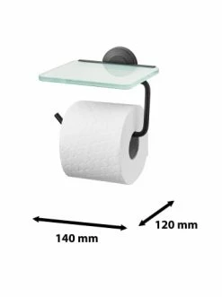 Billig 🥰 Bad AMARE Papierrollenhalter Mit Glasablage Aus Edelstahl In Schwarz Günstig Kaufen ✔️ -Günstige samare Geschäft amare papierrollenhalter mit glasablage aus edelstahl in schwarz 5