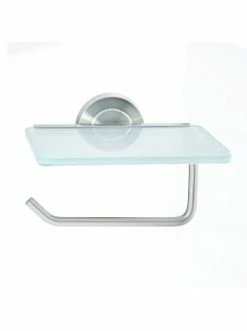 Schlussverkauf 🥰 Bad AMARE Papierrollenhalter Mit Glasablage Aus Edelstahl In Silber Günstig Kaufen 🥰