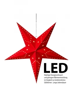 Budget 🎉 Home & Living AMARE Papierstern Mit LED-Beleuchtung 60cm NICHT ERFORDERLICH In Rot Günstig Kaufen 🧨 -Günstige samare Geschäft amare papierstern mit led beleuchtung 60cm nicht erforderlich in rot 1