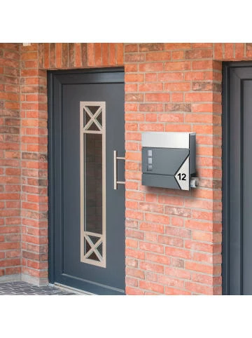 Billig 🔥 Haushalt AMARE Postbox Mit Zeitungsfach Und Hausnummer In Anthrazit-Edelstahl Günstig Kaufen 😀 12 Billig 🔥 Haushalt AMARE Postbox Mit Zeitungsfach Und Hausnummer In Anthrazit-Edelstahl Günstig Kaufen 😀 – Bild 12