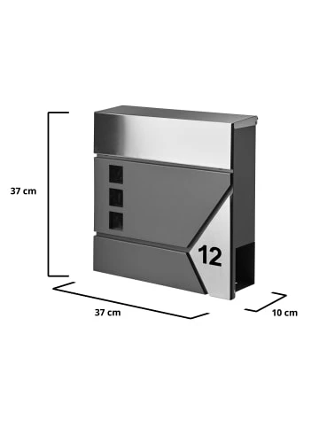 Billig 🔥 Haushalt AMARE Postbox Mit Zeitungsfach Und Hausnummer In Anthrazit-Edelstahl Günstig Kaufen 😀 7 Billig 🔥 Haushalt AMARE Postbox Mit Zeitungsfach Und Hausnummer In Anthrazit-Edelstahl Günstig Kaufen 😀 – Bild 7