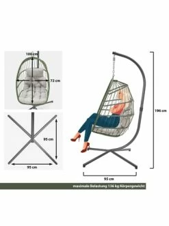 Billig 😀 Garten & Balkon AMARE Schaukelkorb Schwingsessel In Schwarz Günstig Kaufen 🌟 -Günstige samare Geschäft amare schaukelkorb schwingsessel in schwarz 2