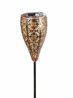 Bestes Angebot 😉 Garten & Balkon AMARE Solar LED Dekostecker 2er Set Metall Kelch KABELLOS In Kupfer Günstig Kaufen 🌟