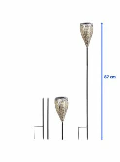 Besorgen 🔔 Garten & Balkon AMARE Solar LED Dekostecker 2er Set Metall Kelch KABELLOS In Silber Günstig Kaufen ✔️ -Günstige samare Geschäft amare solar led dekostecker 2er set metall kelch kabellos in silber 4