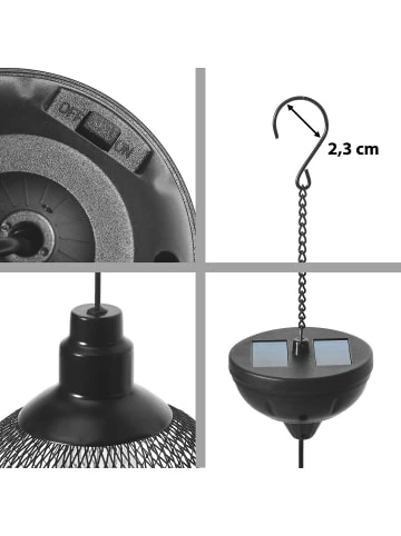 Bester Verkauf 👏 Garten & Balkon AMARE Solarpaneel Hängeleuchte Metall Warmweiße LED NICHT NETZSTROMBETRIEBEN In Schwarz Günstig Kaufen 🛒 9 Bester Verkauf 👏 Garten & Balkon AMARE Solarpaneel Hängeleuchte Metall Warmweiße LED NICHT NETZSTROMBETRIEBEN In Schwarz Günstig Kaufen 🛒 – Bild 9