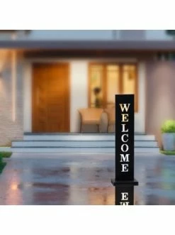 Billig 😀 Garten & Balkon AMARE Stahl Standschild Welcome In Schwarz Günstig Kaufen 🎁 -Günstige samare Geschäft amare stahl standschild welcome in schwarz 3