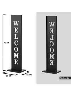 Billig 😀 Garten & Balkon AMARE Stahl Standschild Welcome In Schwarz Günstig Kaufen 🎁 -Günstige samare Geschäft amare stahl standschild welcome in schwarz 4