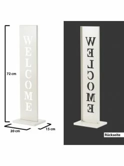 Angebote ✨ Garten & Balkon AMARE Stahl Standschild Welcome In Weiß Günstig Kaufen ⭐ -Günstige samare Geschäft amare stahl standschild welcome in weiss 4