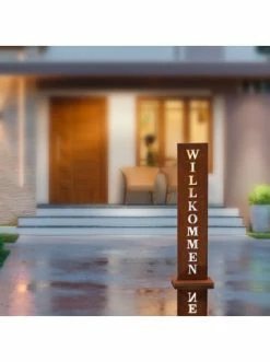Coupon 😍 Garten & Balkon AMARE Stahl Standschild Willkommen In Rost Günstig Kaufen 🌟 -Günstige samare Geschäft amare stahl standschild willkommen in rost 3