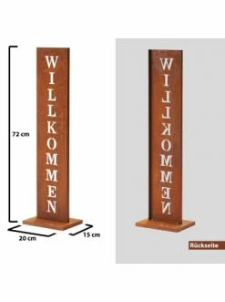 Coupon 😍 Garten & Balkon AMARE Stahl Standschild Willkommen In Rost Günstig Kaufen 🌟 -Günstige samare Geschäft amare stahl standschild willkommen in rost 4