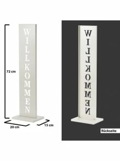 Coupon ✨ Garten & Balkon AMARE Stahl Standschild Willkommen In Weiß Günstig Kaufen 🌟 -Günstige samare Geschäft amare stahl standschild willkommen in weiss 4