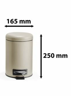 Aktion ❤️ Haushalt AMARE Treteimer Abfallbehälter Rund 3 Liter In Hellgrau/Taupe Günstig Kaufen ✨ -Günstige samare Geschäft amare treteimer abfallbehalter rund 3 liter in hellgrau taupe 2